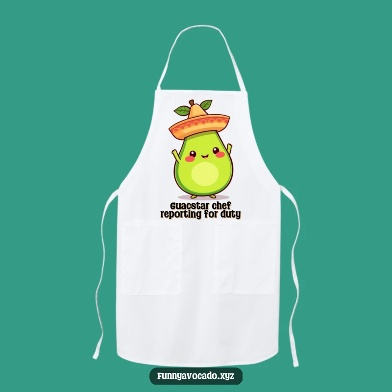 Funny Avocado Sombrero Apron: Whimsical Chef Character, Perfect Humorous Gift