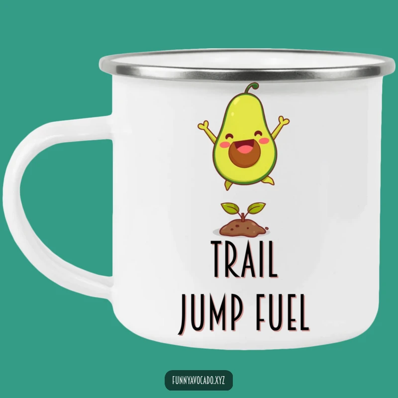 Funny Joyful Avocado Camping Mug - Adventure Jumps!