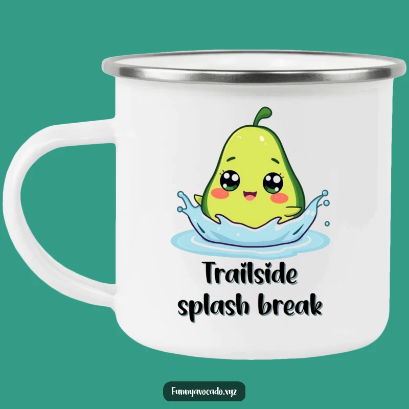 Funny Googly Eye Avocado Camping Mug: Splashy Adventures, Perfect Gift