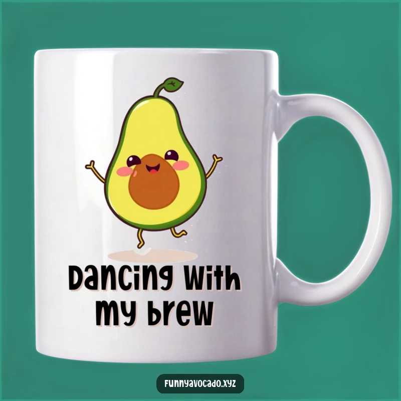 Funny Dancing Avocado Mug: Silly Legs and Smiles, Perfect Funny Gift for Foodies
