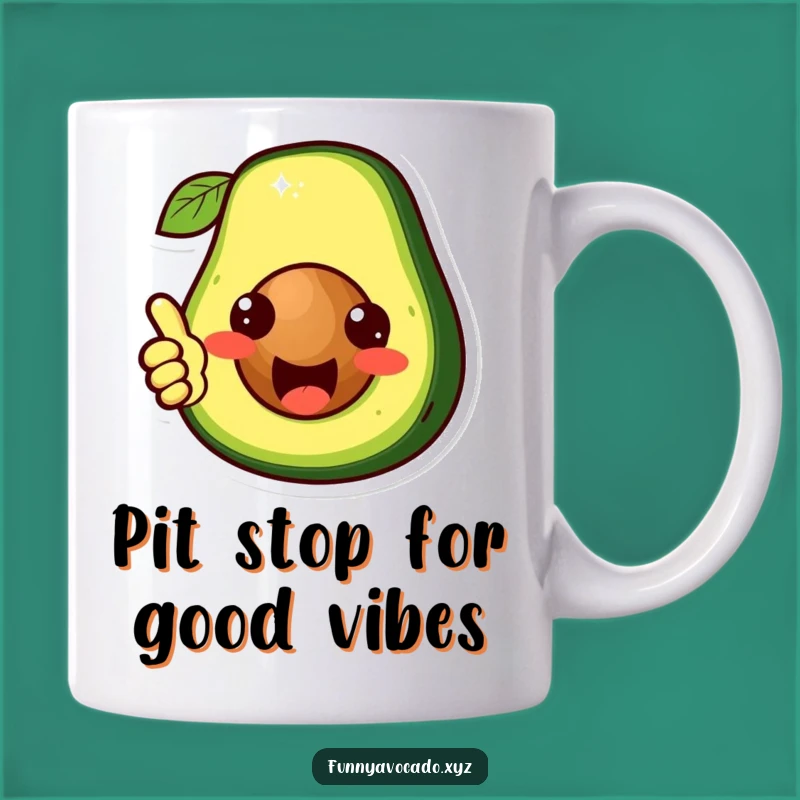 Funny Avocado Pit Thumbs Up Mug: Cute Character Approval, Perfect Humorous Gift