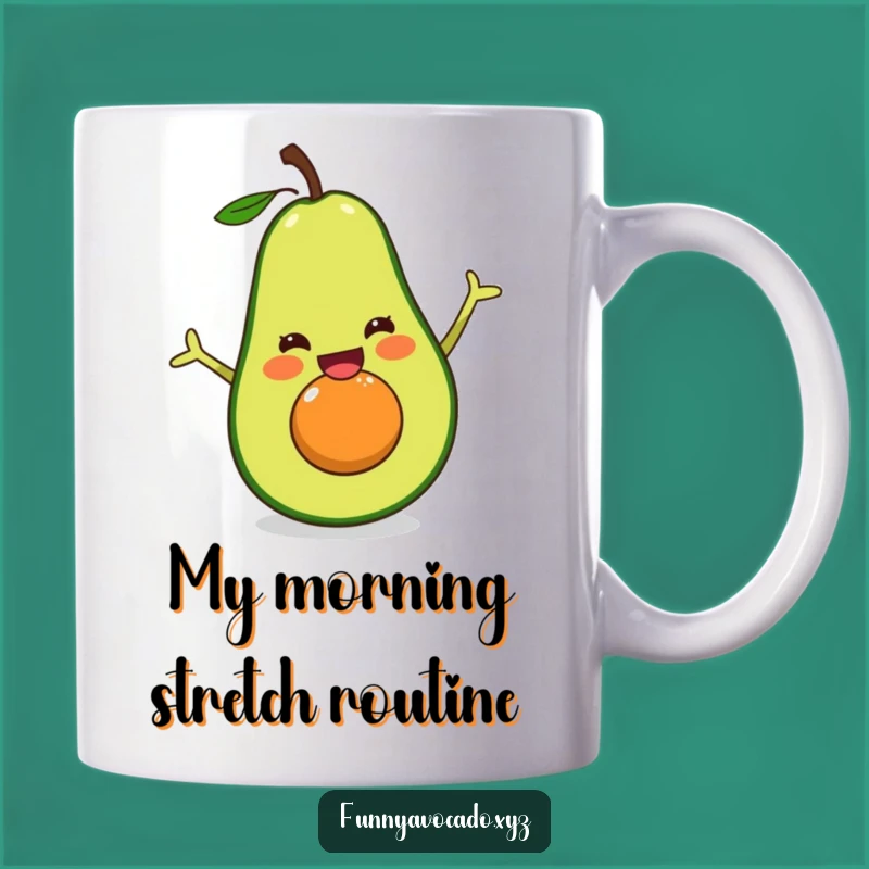 Funny Excited Avocado Happy Split Mug - Perfect Comedic Gift for Foodies