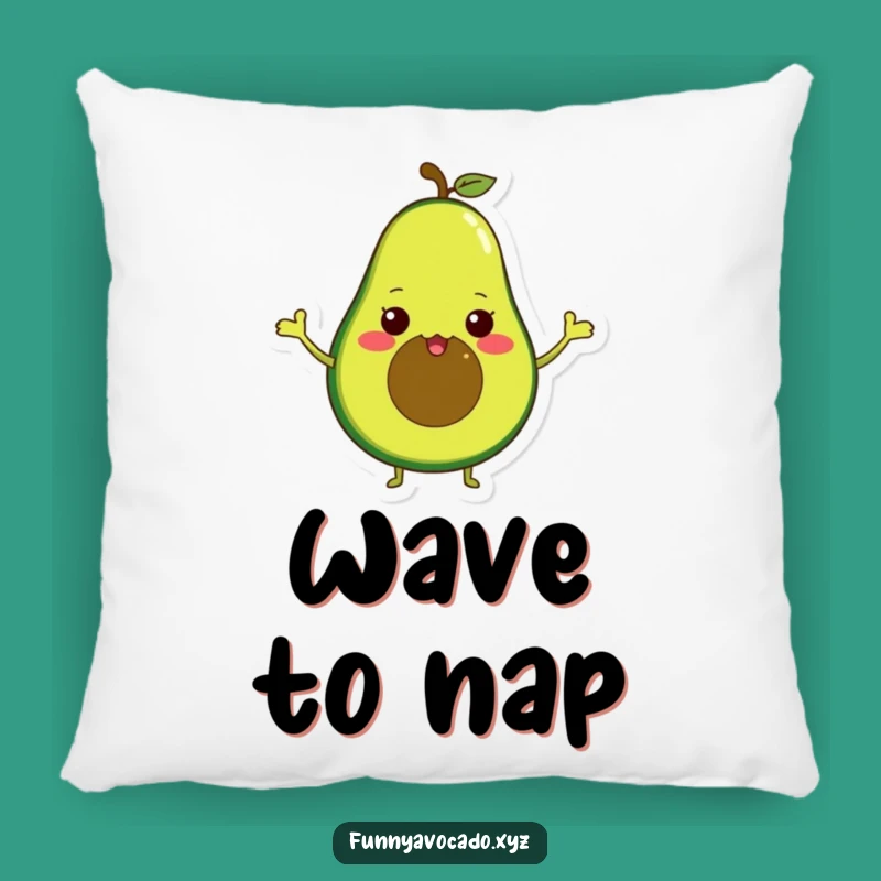 Funny Waving Avocado Pillow: Tiny Arms, Perfect Cozy Accent Gift
