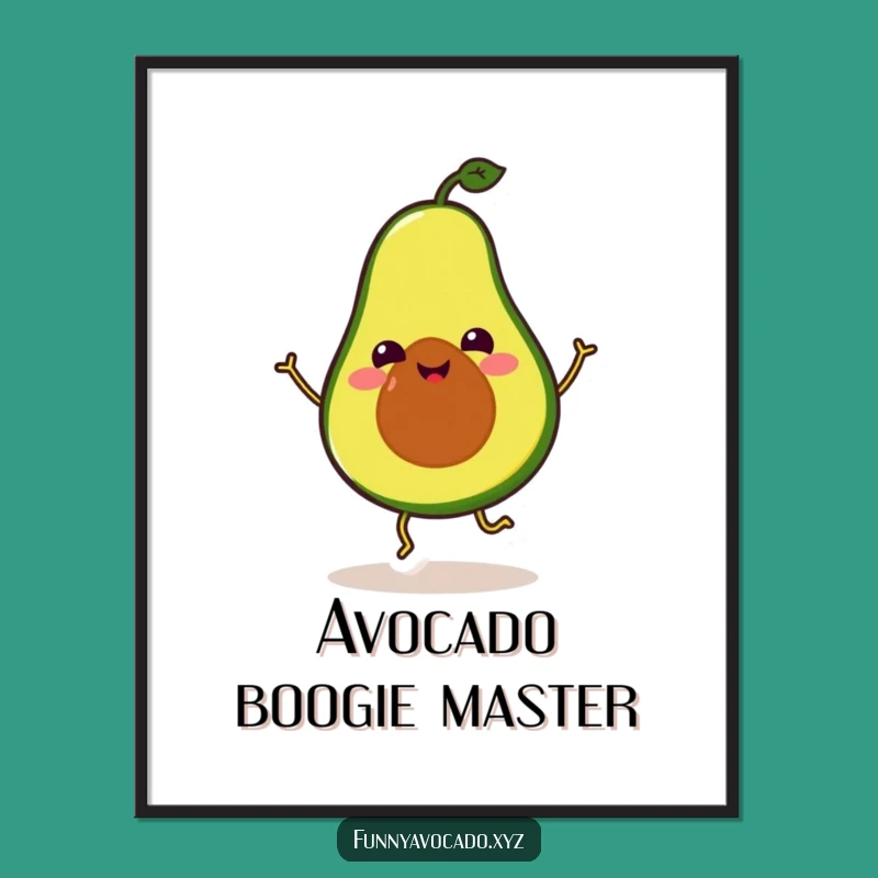 Funny Avocado Digital Art: Silly Dance Moves, Printable Funny Gift of Joy