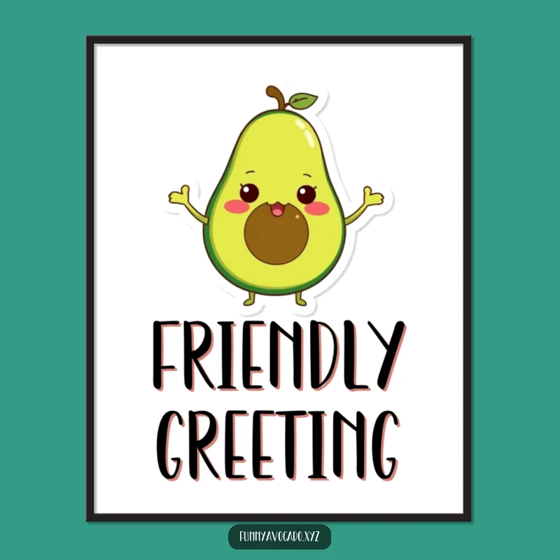 Funny Waving Avocado Digital Art: Tiny Arms, Instant Cheerful Gift