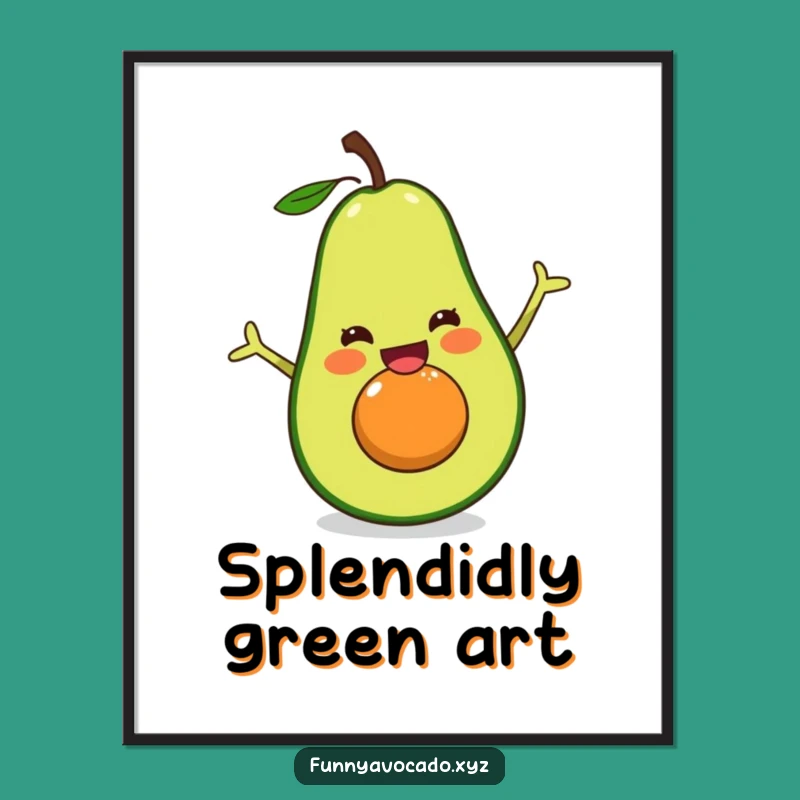 Funny Excited Avocado Digital Art - Instant Happy Split Decor!