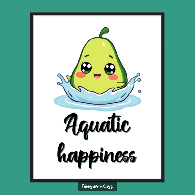 Funny Googly Eye Avocado Digital Art: Splashy Fun, Instant Decor Gift