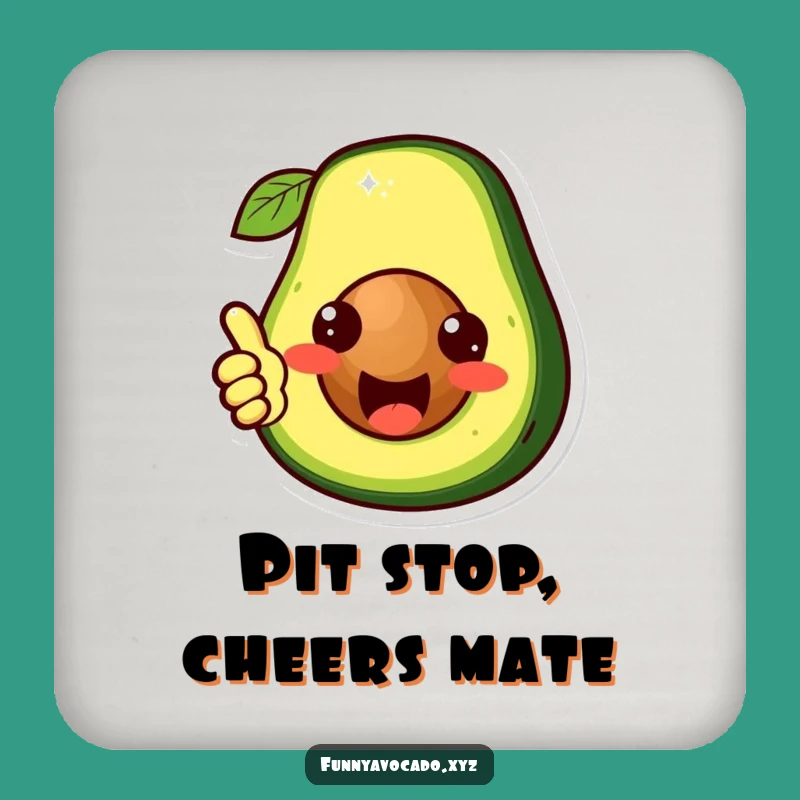 Funny Avocado Pit Thumbs Up Coaster Set: Cute Character Protection, Perfect Humorous Gift