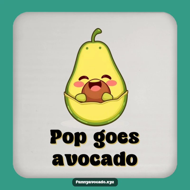 Funny Giggling Avocado Coaster Set: Protect Surfaces With Surprise Fruit Art Gift