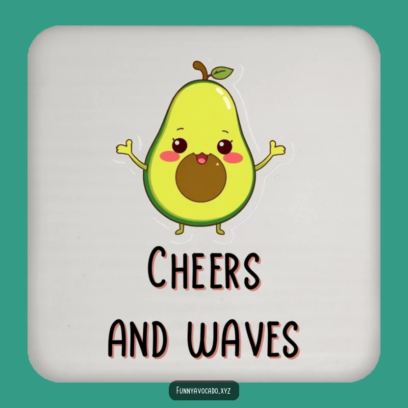 Funny Waving Avocado Coaster: Tiny Arms, Protect Surfaces with Cheer