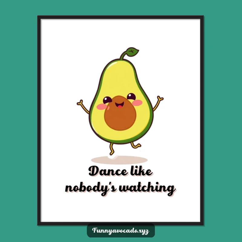 Funny Avocado Art Poster: Silly Dance Moves, Frame Your Funny Gift of Joy