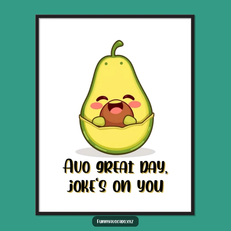 Free Printable Giggling Avocado Wall Art, Quirky Downloadable Decor for a Fun Space
