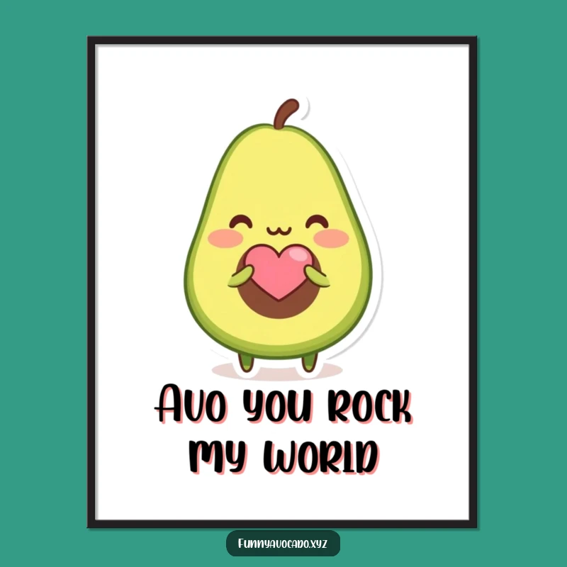 Free Printable Blushing Avocado Wall Art, Adorable Downloadable Decor for a Sweet Space