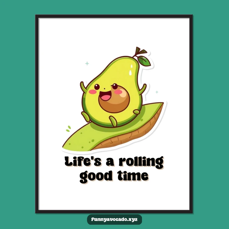 Free Printable Wall Art: Rolling Avocado Hilarious Downloadable Decor