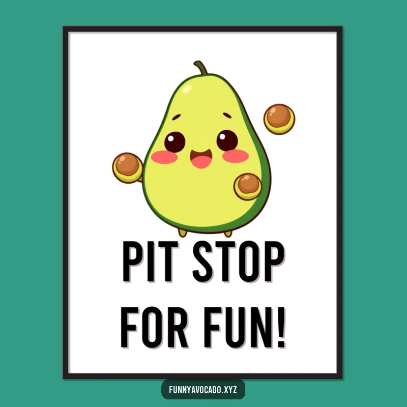 Funny Free Printable Wall Art: Juggling Avocado Decor, Whimsical Downloadable Art for Kitchen Fun