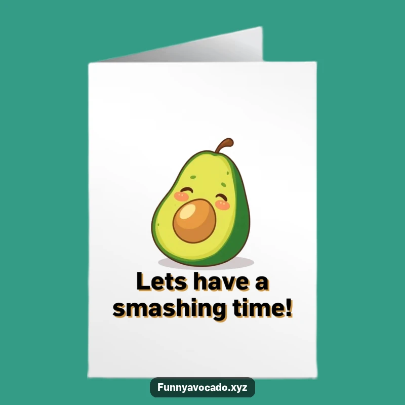 Free Printable Birthday Card: Sliding Avocado Fun, Birthday Joy, Funny Downloadable Gift for Friends
