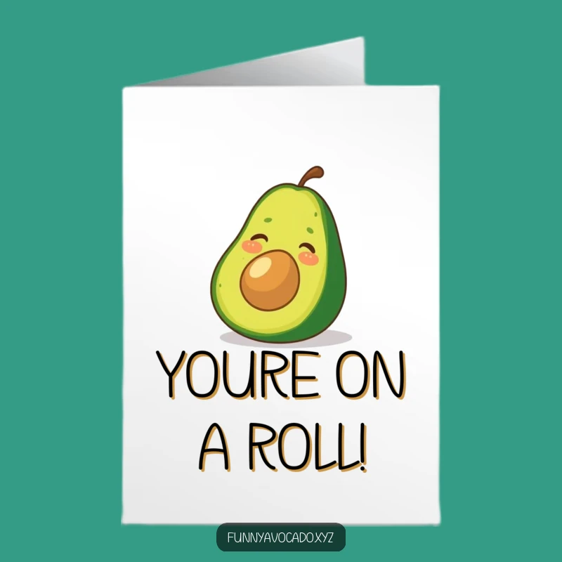 Free Printable Congrats Card: Sliding Avocado Celebration, Funny Downloadable Gift for Good Times