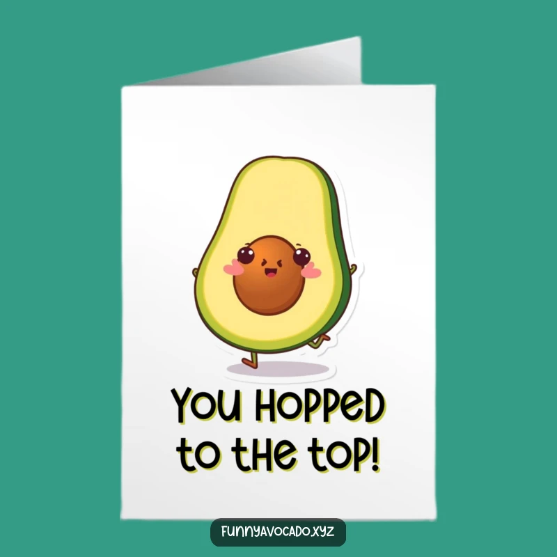 Free Printable Congrats Card: Hopping Avocado Slice Funny Downloadable Gift