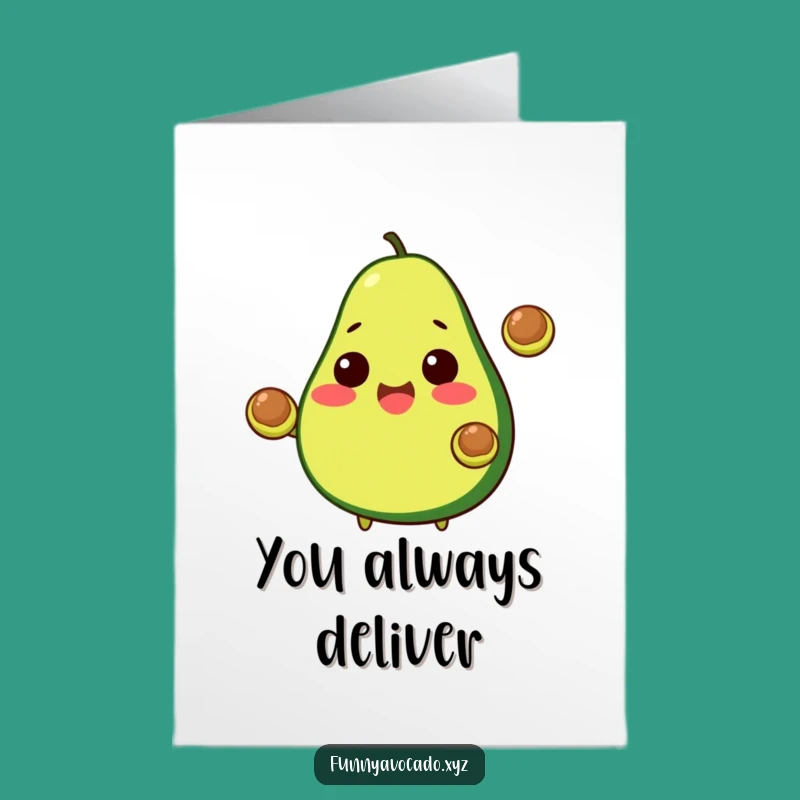 Free Printable Thank You Card: Juggling Avocado Thanks, Funny Downloadable Gift for Appreciation