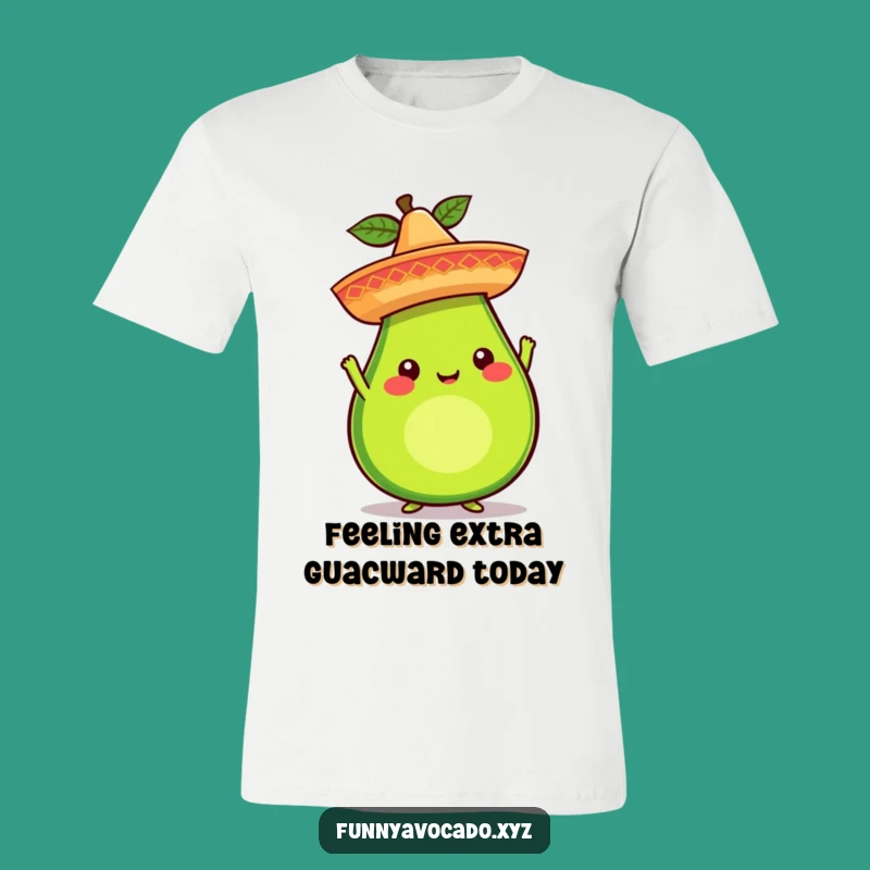 Funny Avocado Sombrero T-Shirt: Whimsical Character Tee, Great Humorous Gift Idea