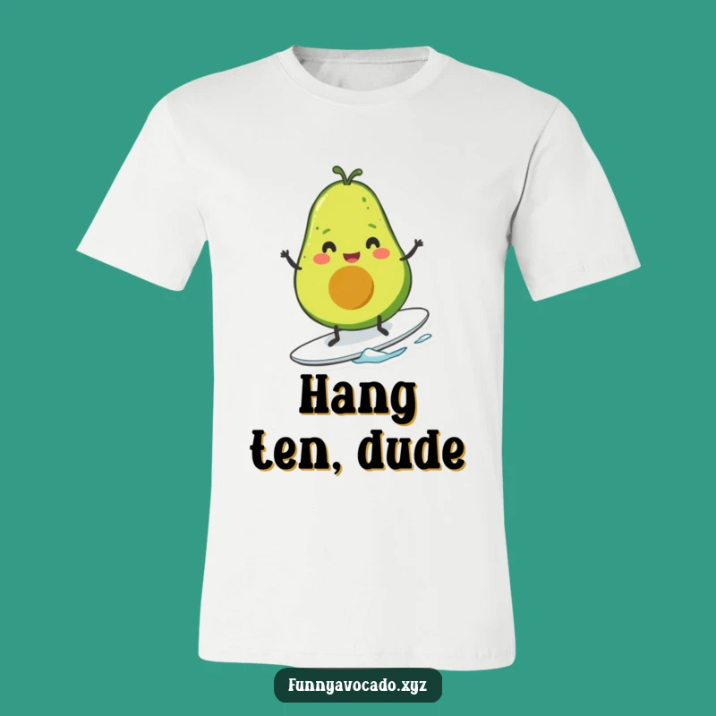 Funny Surfing Avocado T-Shirt: Cheerful Tiny Legs, Cool Beach Vibe Gift