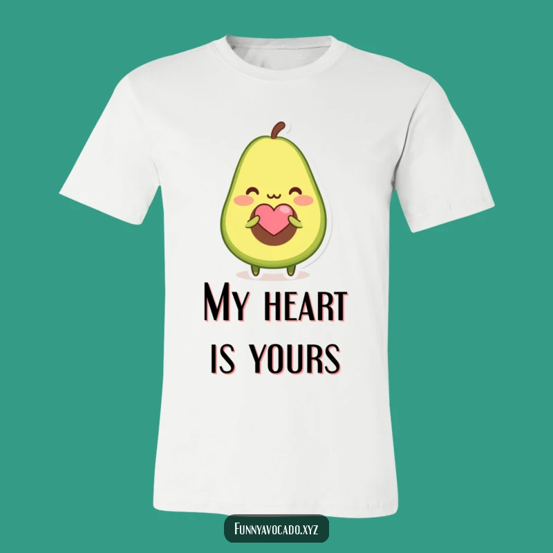 Funny Blushing Avocado T-Shirt: Wear Your Heart Out With This Sweet Fruit Gift